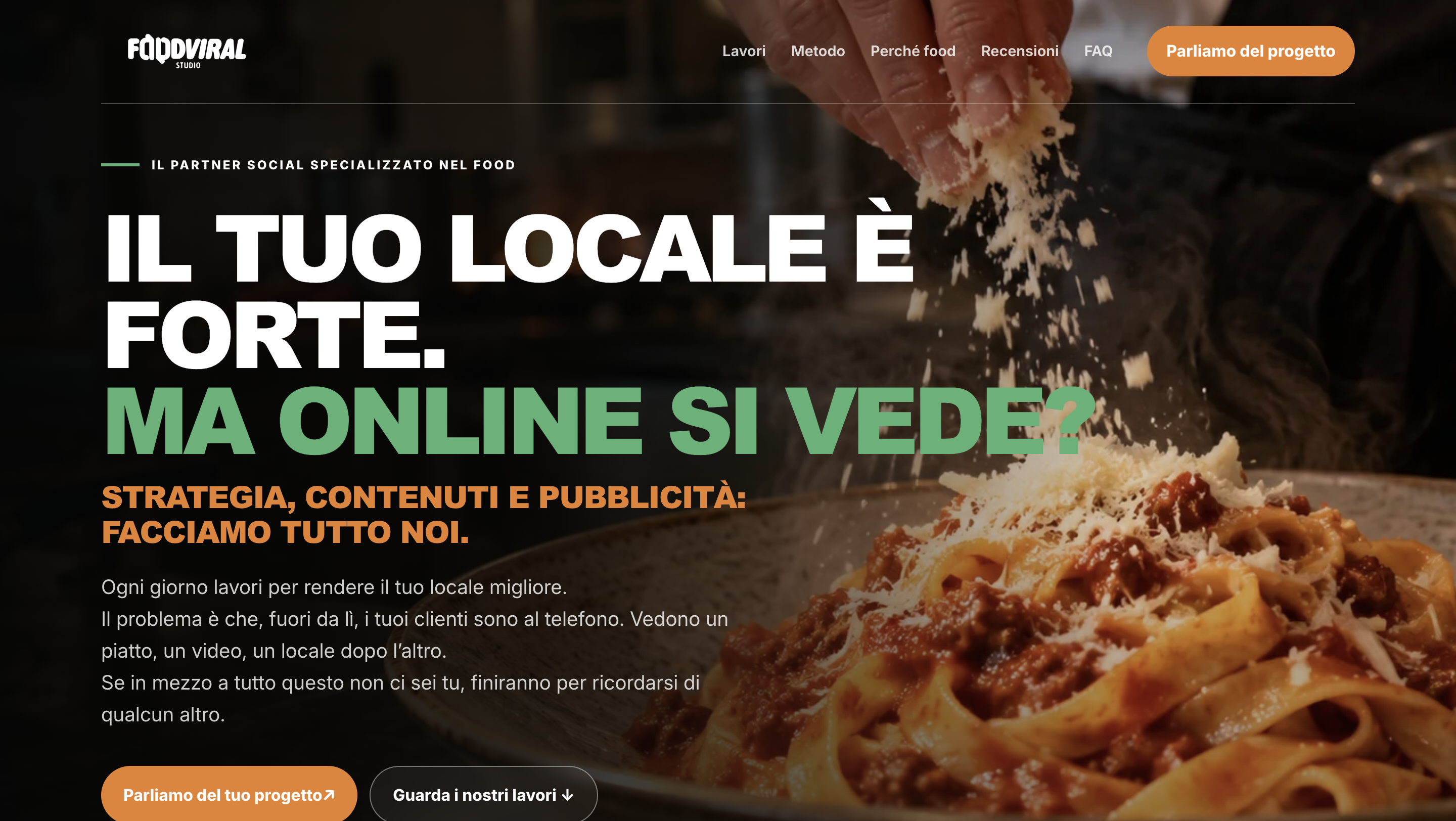 Viral Food Studio: Piattaforma Web & Showreel per Agenzia Marketing Food & Beverage